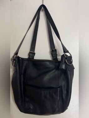 Sharif Black Leather Backpack/shoulder Bag EUC